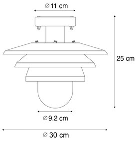 Design buiten plafondlamp zwart IP44 - Morty Design E27 IP44 Buitenverlichting rond