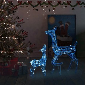 vidaXL Kerstversiering rendierfamilie 160 LED's blauw acryl