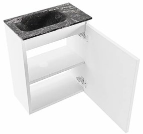 Mondiaz Ture DLux toiletmeubel 40cm talc met wastafel lava links met kraangat