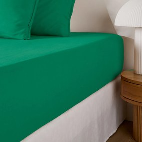 Effen hoeslaken in gewassen katoen, omslag 30 cm, Scenario