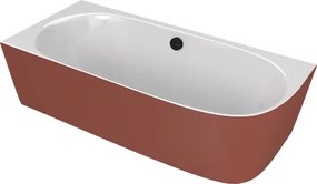 Polysan Sussi halfvrijstaand bad links mineraalmarmer 160x70cm terracotta