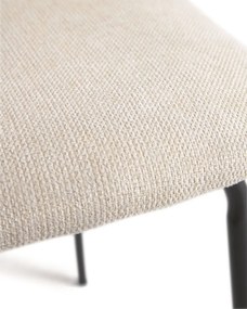 Kave Home - Stoel Benilda - Beige Met Eikenfineer