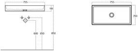 Sanicare Q16 keramische wastafel 75.5x35cm wit