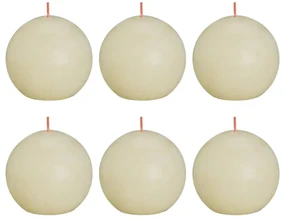 Bolsius Bolkaarsen Shine 6 st rustiek 76x190 mm zacht parelkleurig