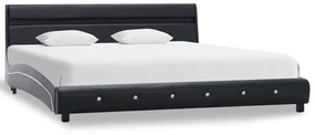vidaXL Bedframe met LED kunstleer zwart 180x200 cm