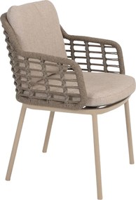 Taste by 4 Seasons Puglia tuinset latte met Minerva tafel met teak blad 220 cm Tuinset   taupe weerbestendig