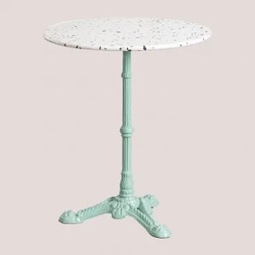 Ronde Terrazzo Bartafel (ø60 Cm) Volutto Groen Paradijs Eiland & Ivoorkleurig Terrazzo - Zwart - Sklum