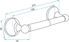 Toiletpapierhouder Black 332869A RETRO