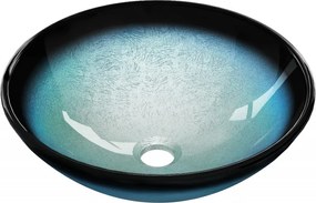 Mexen Mira glazen opbouw wastafel 42 x 42 cm, blauw - 24124247