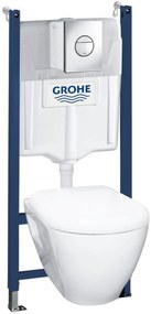 Grohe Serel Quickfix complete toiletset met Rapid SL inbouwreservoir en chromen bedieningspaneel