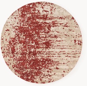 Rond wollen vloerkleed Cynthia met abstract patroon, handgeweven