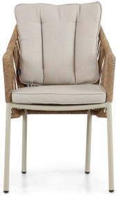 Tuinset 6 personen 240 cm Aluminium/Rope Taupe De Laan Projects