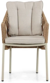 Tuinstoel Aluminium/rope Taupe-naturel-bruin Lifestyle Garden Furniture Marbella