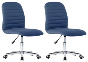 vidaXL Eetkamerstoelen 2 st stof blauw