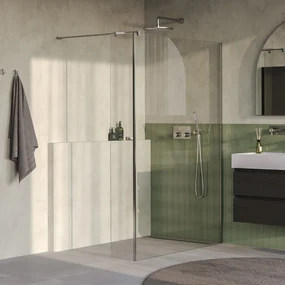 Brauer Oblivion inloopdouche helder glas 140cm met 40cm zijwand RVS geborsteld PVD