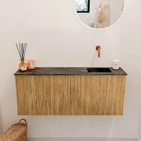 Mondiaz Joya DLux 100cm toiletmeubel oak met wastafel faye rechts zonder kraangat lava
