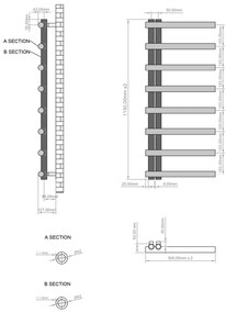 Eastbrook Marlow E-style handdoekradiator 50x115cm 497W antraciet