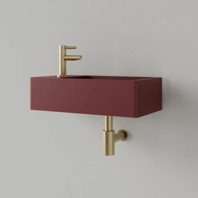 Sanigoods Luko fontein 40x22cm links met kraangat wijn rood