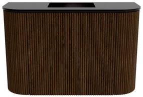 Mondiaz Joya 65cm toiletmeubel ronding links/rechts walnut met wastafel faye midden zonder kraangat urban