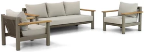 Stoel en Bank Loungeset 5 personen Aluminium/teak Taupe  Santika Furniture Santika