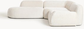 Modulaire teddy-bouclé hoekbank Wolke (4-zits) met chaise longue