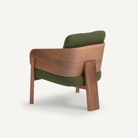 Fauteuil notenhout/bouclette E. Gallina, Marais