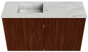 Mondiaz Joya DLux 70cm toiletmeubel ruby met wastafel faye links 1 kraangat opalo