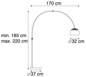 Moderne booglamp staal verstelbaar - Grande Modern E27 rond Binnenverlichting Lamp