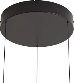Moderne hanglamp zwart met walnoot hout print incl. LED 3-staps dimbaar easylift - Drew