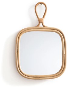 Rechthoekige spiegel in rotan 25x39 cm, Nogu