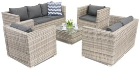 Technorattan tuinset Roma Coffee 7 Garden Point grijs