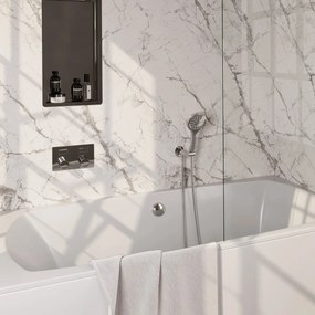 Brauer Stripe inbouw badkraan met drukknoppen, badvulcombinatie en 3 standen handdouche chroom