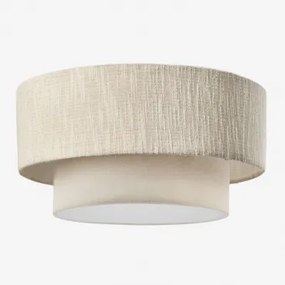Plafondlamp Ø40 Cm Lumira Gardenia Wit - Beige – Linnen - Sklum