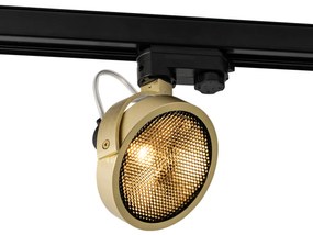 Moderne 3-fase railSpot / Opbouwspot / Plafondspot goud - Master 111 Honey Modern GU10 rond Binnenverlichting Lamp