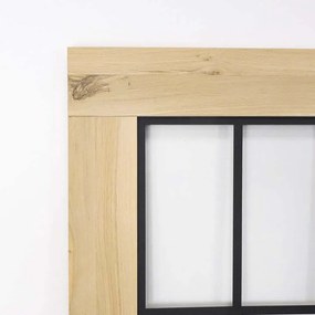 Houten Schuifdeur -  Met Glas (onbehandeld) - Zwart - Incl. Rails