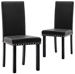 vidaXL Eetkamerstoelen 2 stuks PVC zwart