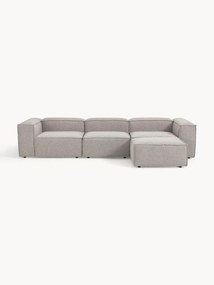 Modulaire bank Lennon (4-zits) met poef (links/rechts) van bouclé