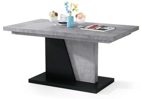 NOIR beton / zwarte, uitschuifbare salontafel