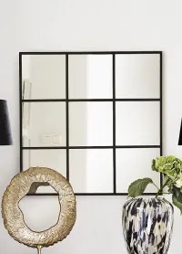 Spiegel Intense - Metaal & Spiegelglas - Zwart