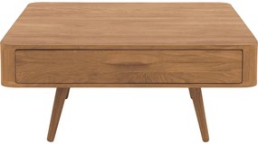 Goossens Salontafel Bjarte vierkant, hout eiken blank, stijlvol landelijk, 90 x 40 x 90 cm