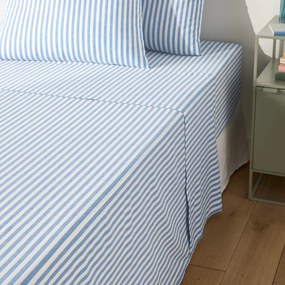 Plat laken in katoen, blauw, Soizic