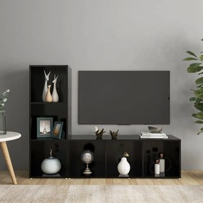 vidaXL Tv-meubelen 2 st 107x35x37 cm spaanplaat zwart