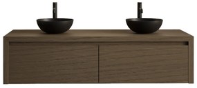 Gliss Design Ares badmeubel 140cm 2 lades ash gray zonder waskom