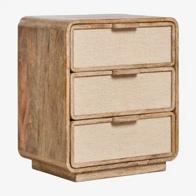 Set Van 2 Rechthoekige Nachtkastjes 50x35 Cm In Mangohout, Mdf En Jute Abrams Mangohout - Sklum