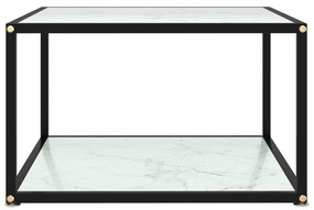 vidaXL Salontafel 60x60x35 cm gehard glas wit