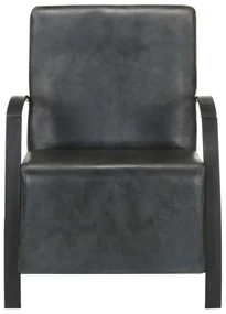 vidaXL Fauteuil echt leer verweerd grijs