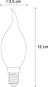 Set van 5 E14 dimbare LED lampen BXS35 smoke 4W 300 lm 2200K