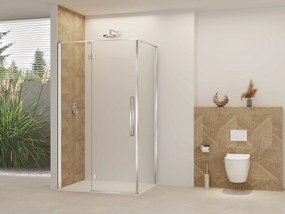 Van Rijn ST07 hoekcabine met helder glas 90x120cm geborsteld RVS