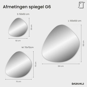 Kiezelvormige spiegel met LED-verlichting G6