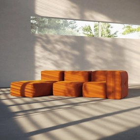 Soft Zitzak Indoor Lounger - Orange Jaquard